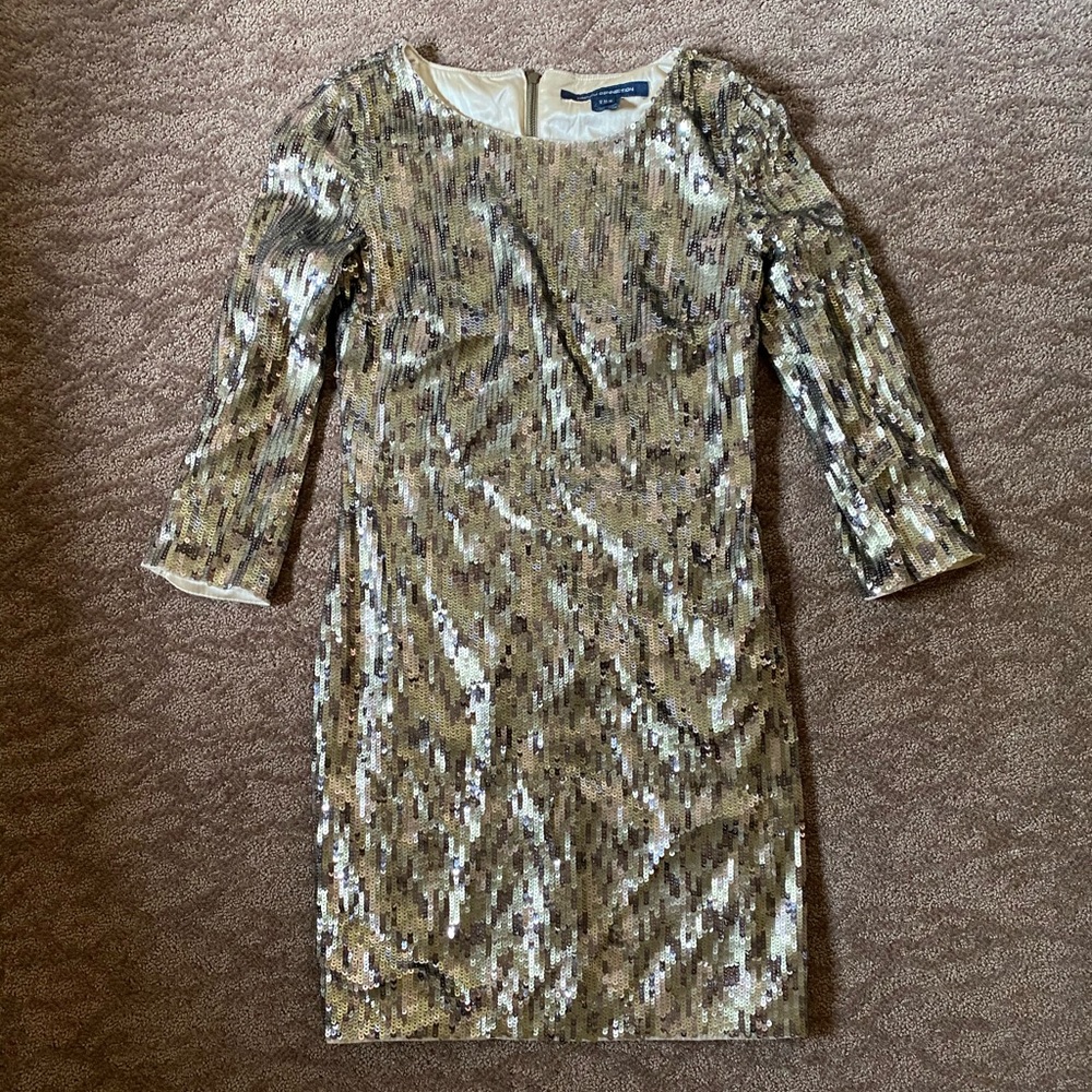 French Connection Gold Mini Dress